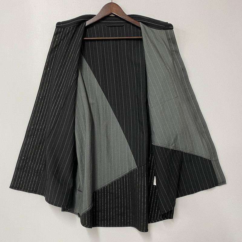 【中古品】【メンズ】 SAIKOUCHIKU SS STRIPE SHIRT HA020901AD 再構築 ショートスリーブ ストライプ シャツ 半袖 トップス 147-260214-as-09-izu サイズ：F カラー：ブラック×グレー 万代Net店