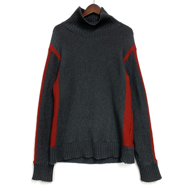 【中古品】【メンズ】 TURTLE KNIT SWEATER タートルニットセーター 146-260130-tt-14-izu サイズ：L カラー：グレー×レッド 万代Net店