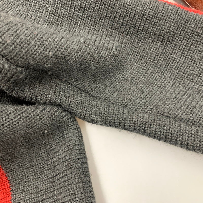【中古品】【メンズ】 TURTLE KNIT SWEATER タートルニットセーター 146-260130-tt-14-izu サイズ：L カラー：グレー×レッド 万代Net店
