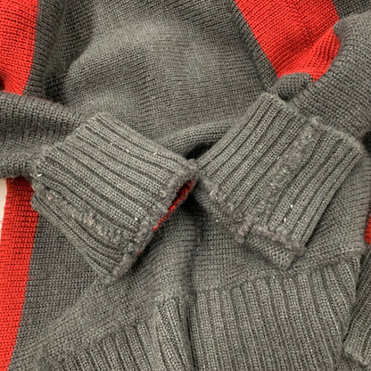 【中古品】【メンズ】 TURTLE KNIT SWEATER タートルニットセーター 146-260130-tt-14-izu サイズ：L カラー：グレー×レッド 万代Net店