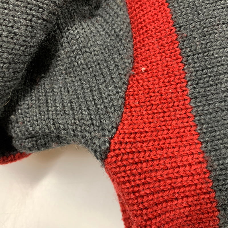 【中古品】【メンズ】 TURTLE KNIT SWEATER タートルニットセーター 146-260130-tt-14-izu サイズ：L カラー：グレー×レッド 万代Net店