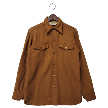 【中古品】【メンズ】 LS WOOL SHIRT WPL6635 ロングスリーブ ウールシャツ 長袖 トップス 146-260131-as-15-izu サイズ：S カラー：ブラウン 万代Net店