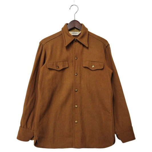 【中古品】【メンズ】 LS WOOL SHIRT WPL6635 ロングスリーブ ウールシャツ 長袖 トップス 146-260131-as-15-izu サイズ：S カラー：ブラウン 万代Net店
