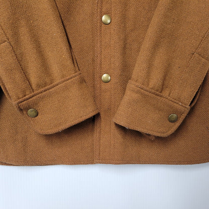 【中古品】【メンズ】 LS WOOL SHIRT WPL6635 ロングスリーブ ウールシャツ 長袖 トップス 146-260131-as-15-izu サイズ：S カラー：ブラウン 万代Net店