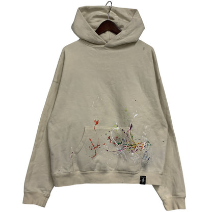 【中古品】【メンズ】 FOG ESSENTIALS エフオージーエッセンシャルズ ×THEATER8 シアターエイト BACK LOGO PAINT HOODIE バック ロゴ ペイント フーディ トップス スウェット トレーナー 142-260130-ya-15-izu サイズ：XS カラー：クリーム 万代Net店
