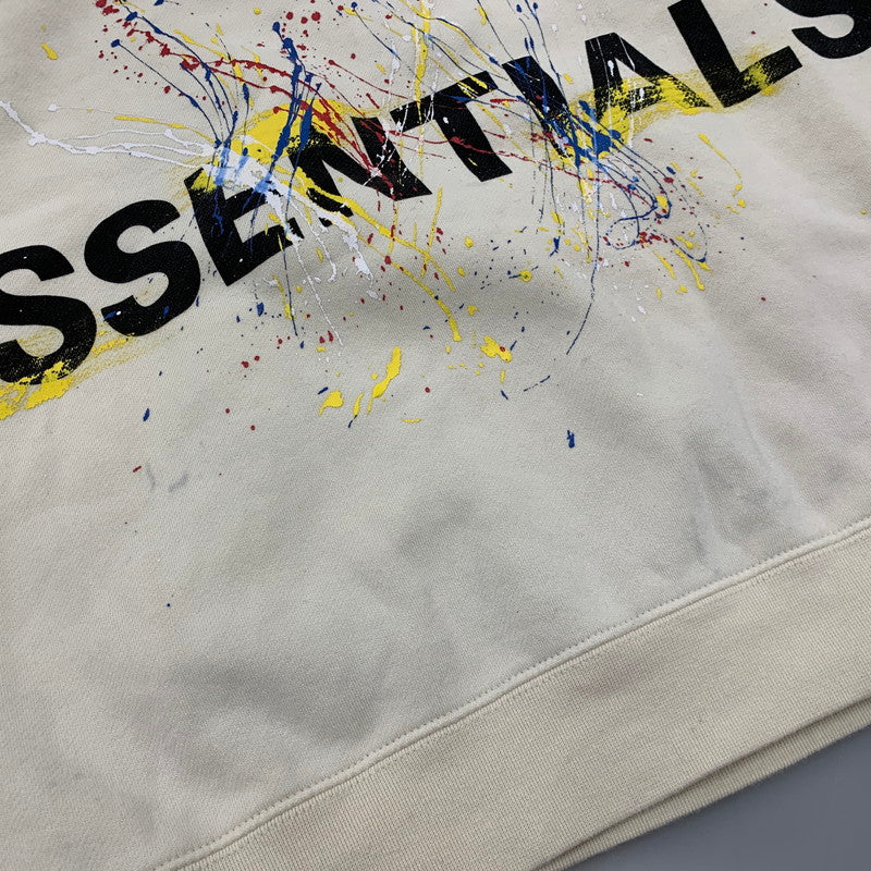 【中古品】【メンズ】 FOG ESSENTIALS エフオージーエッセンシャルズ ×THEATER8 シアターエイト BACK LOGO PAINT HOODIE バック ロゴ ペイント フーディ トップス スウェット トレーナー 142-260130-ya-15-izu サイズ：XS カラー：クリーム 万代Net店