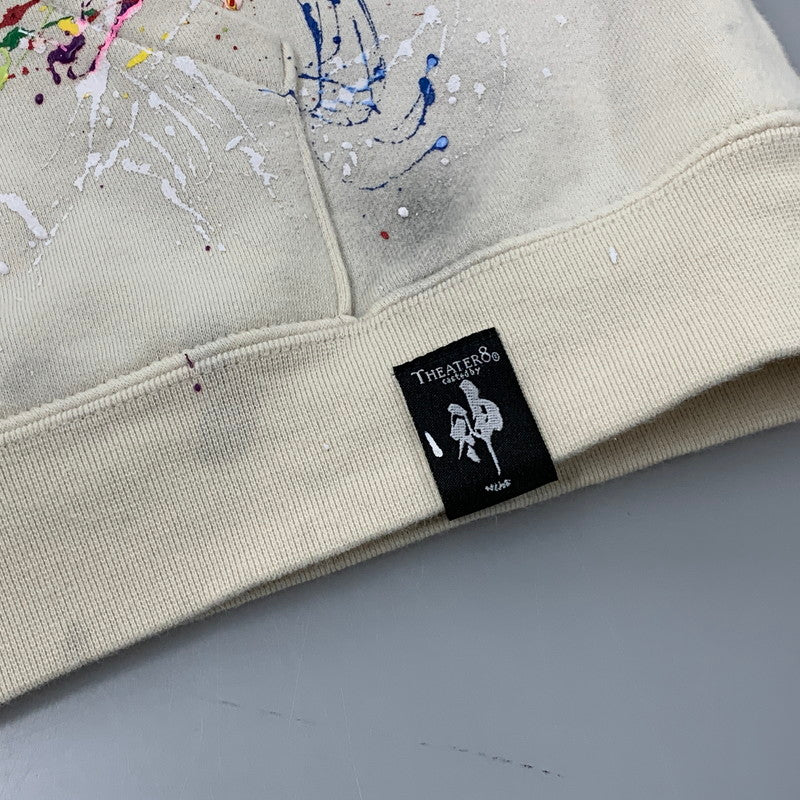 【中古品】【メンズ】 FOG ESSENTIALS エフオージーエッセンシャルズ ×THEATER8 シアターエイト BACK LOGO PAINT HOODIE バック ロゴ ペイント フーディ トップス スウェット トレーナー 142-260130-ya-15-izu サイズ：XS カラー：クリーム 万代Net店
