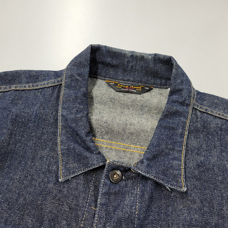 【中古品】【メンズ】 POLO JEANS COMPANY ポロ ジーンズ カンパニー 5839YW2075 三角タグ メキシコ製 3RD TYPE DENIM JACKET サードタイプ デニムジャケット アウター 146-260131-ya-15-izu サイズ：XL カラー：インディゴ 万代Net店