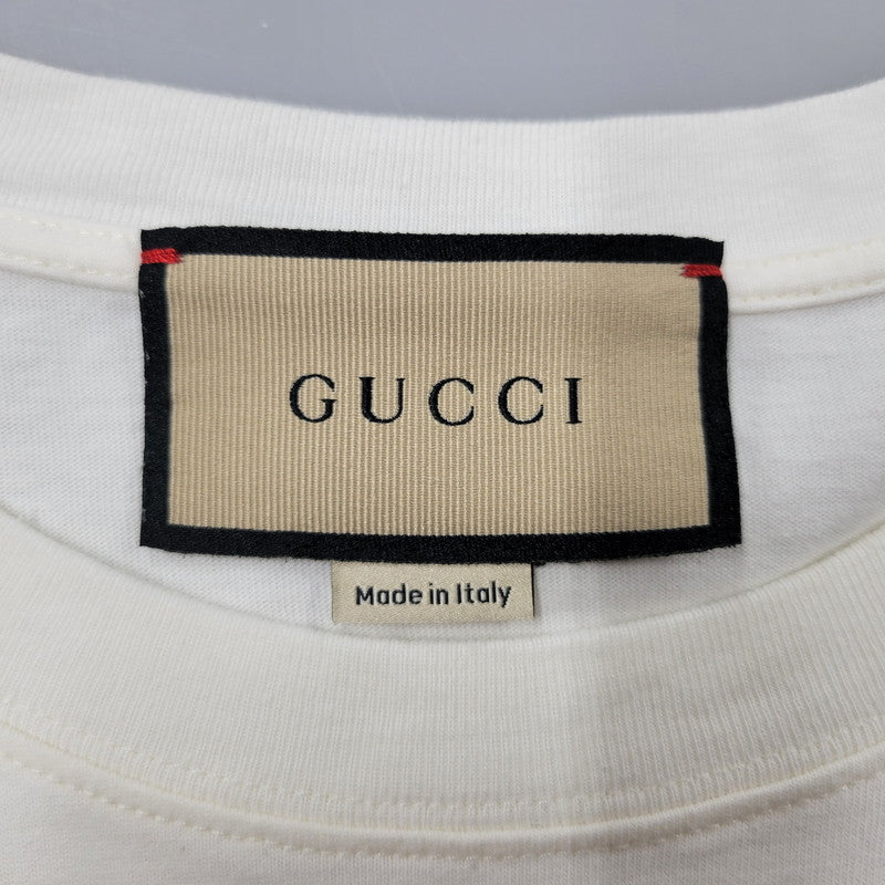 【中古品】【メンズ】 616036 XJD7T GUCCI FIRENZE グッチ フィレンツェ TEE Ｔシャツ トップス 半袖 141-260131-ya-14-izu サイズ：L カラー：WHITE 万代Net店