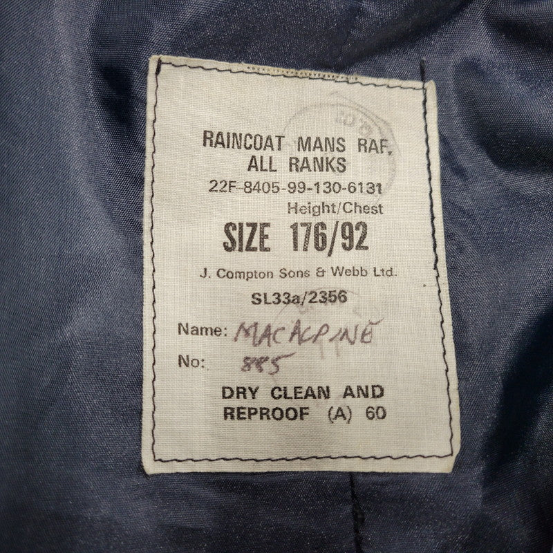 【中古品】【メンズ】 BRITISH ROYAL AIR FORCE イギリス空軍 RAF RAINCOAT レインコート アウター 長袖 146-260201-kh-09-izu サイズ：176/92 カラー：ネイビー 万代Net店