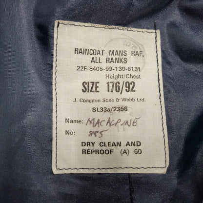 【中古品】【メンズ】 BRITISH ROYAL AIR FORCE イギリス空軍 RAF RAINCOAT レインコート アウター 長袖 146-260201-kh-09-izu サイズ：176/92 カラー：ネイビー 万代Net店