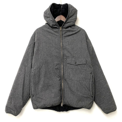 【中古品】【メンズ】 シャンブレーボアフード ジャケット アウター 140-260201-kh-18-izu サイズ：L カラー：チャコール 万代Net店