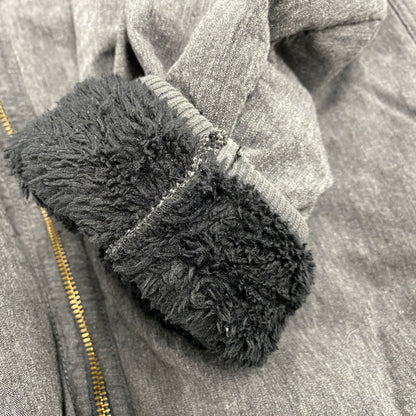 【中古品】【メンズ】 シャンブレーボアフード ジャケット アウター 140-260201-kh-18-izu サイズ：L カラー：チャコール 万代Net店