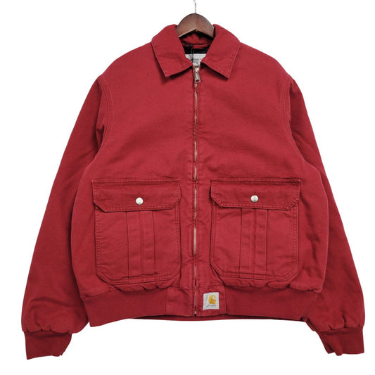 【中古品】【メンズ】 CARHARTT WIP カーハート ワークインプログレス I035617 STANTON JACKET スタントンジャケット SCARLET スカーレット STONE WASHED ストーンウォッシュド アウター 142-260131-ya-21-izu サイズ：M カラー：レッド 万代Net店