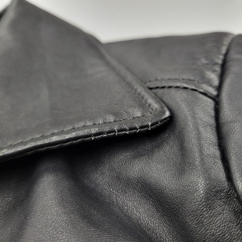 【現状渡し品】【レディース】 VERA PELLE ベラペレ DOUBLE RIDERS JACKET ダブルライダースジャケット イタリア製 アウター 168-260205-as-14-izu サイズ：L カラー：ブラック 万代Net店