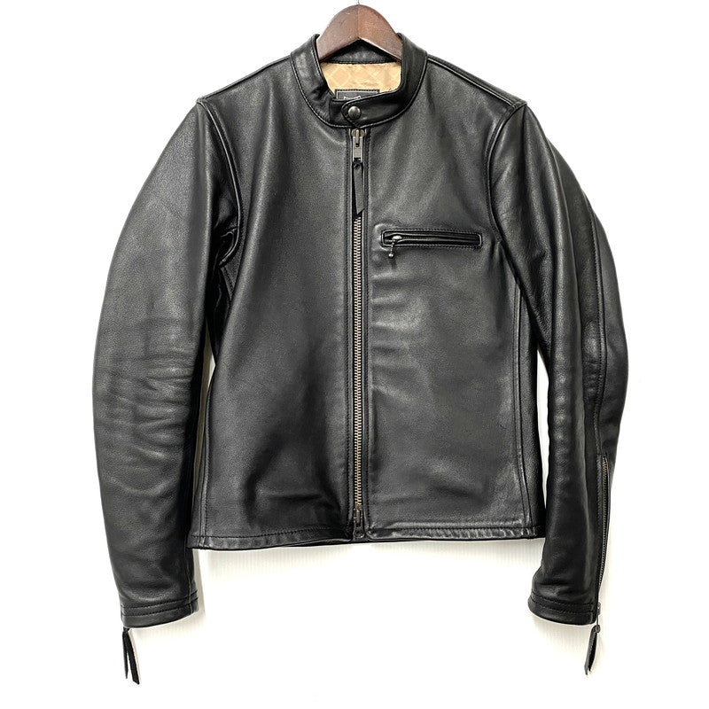 【中古品】【メンズ】 KADOYA カドヤ K'S LEATHER ケーズレザー LRS 1640 COW LEATHER SINGLE RIDERS JACKET カウ レザー シングル ライダース ジャケット アウター 145-260201-kh-13-izu サイズ：S カラー：ブラック 万代Net店