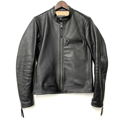 【中古品】【メンズ】 KADOYA カドヤ K'S LEATHER ケーズレザー LRS 1640 COW LEATHER SINGLE RIDERS JACKET カウ レザー シングル ライダース ジャケット アウター 145-260201-kh-13-izu サイズ：S カラー：ブラック 万代Net店