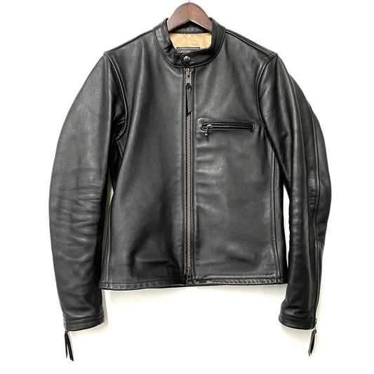 【中古品】【メンズ】 KADOYA カドヤ K'S LEATHER ケーズレザー LRS 1640 COW LEATHER SINGLE RIDERS JACKET カウ レザー シングル ライダース ジャケット アウター 145-260201-kh-13-izu サイズ：S カラー：ブラック 万代Net店