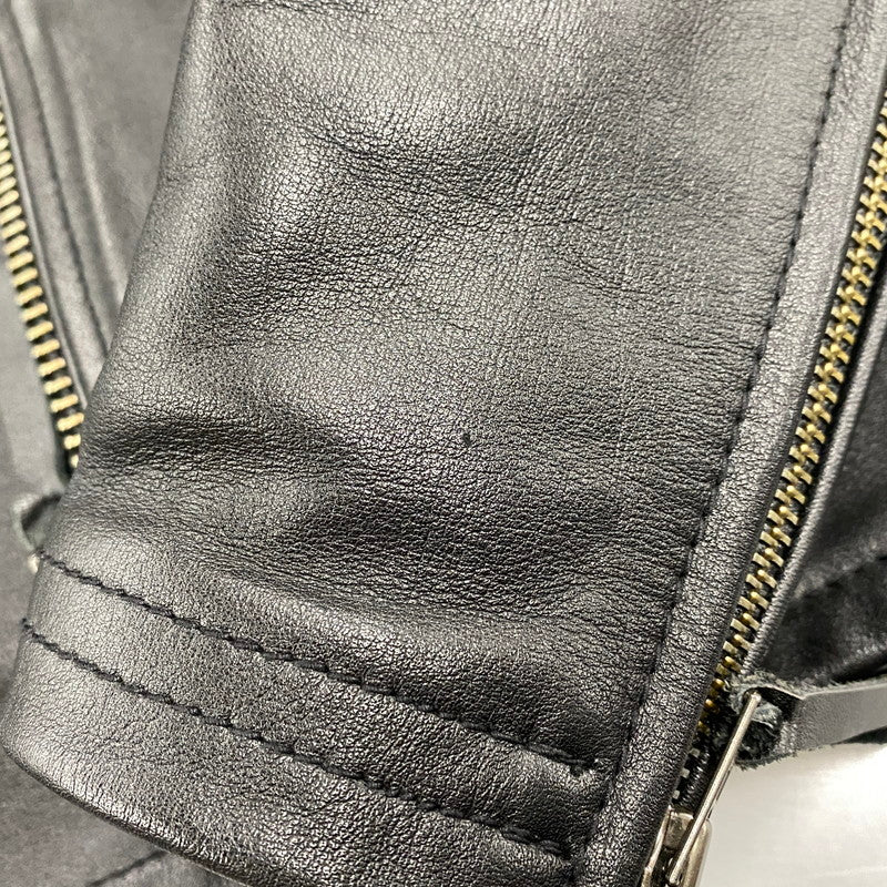 【中古品】【メンズ】 KADOYA カドヤ K'S LEATHER ケーズレザー LRS 1640 COW LEATHER SINGLE RIDERS JACKET カウ レザー シングル ライダース ジャケット アウター 145-260201-kh-13-izu サイズ：S カラー：ブラック 万代Net店