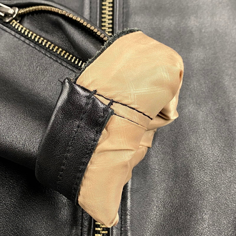 【中古品】【メンズ】 KADOYA カドヤ K'S LEATHER ケーズレザー LRS 1640 COW LEATHER SINGLE RIDERS JACKET カウ レザー シングル ライダース ジャケット アウター 145-260201-kh-13-izu サイズ：S カラー：ブラック 万代Net店