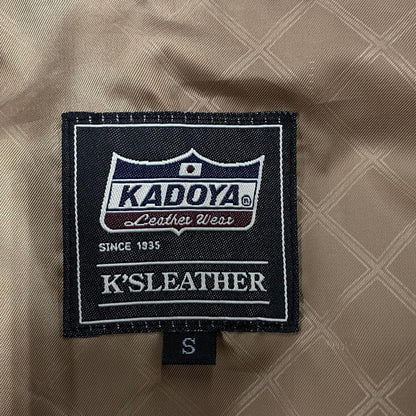 【中古品】【メンズ】 KADOYA カドヤ K'S LEATHER ケーズレザー LRS 1640 COW LEATHER SINGLE RIDERS JACKET カウ レザー シングル ライダース ジャケット アウター 145-260201-kh-13-izu サイズ：S カラー：ブラック 万代Net店
