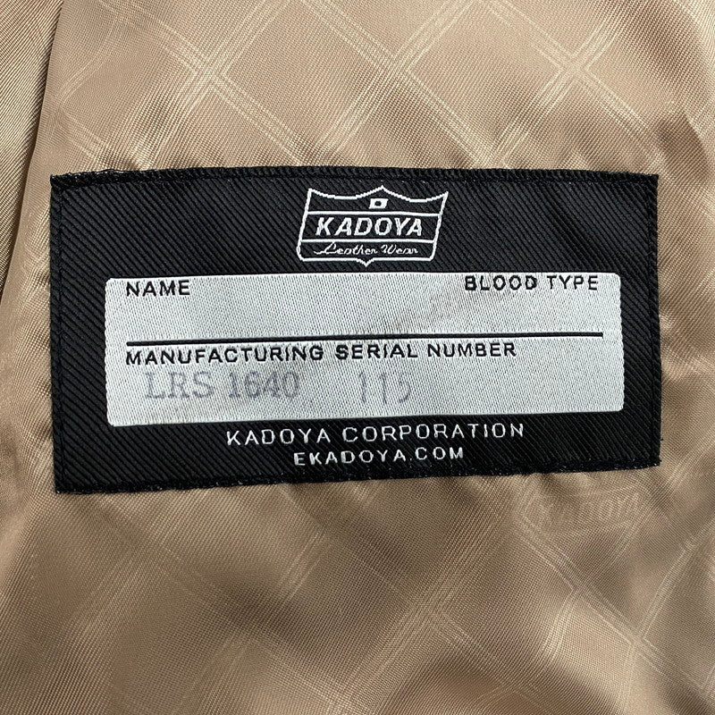 【中古品】【メンズ】 KADOYA カドヤ K'S LEATHER ケーズレザー LRS 1640 COW LEATHER SINGLE RIDERS JACKET カウ レザー シングル ライダース ジャケット アウター 145-260201-kh-13-izu サイズ：S カラー：ブラック 万代Net店