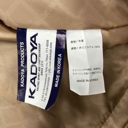 【中古品】【メンズ】 KADOYA カドヤ K'S LEATHER ケーズレザー LRS 1640 COW LEATHER SINGLE RIDERS JACKET カウ レザー シングル ライダース ジャケット アウター 145-260201-kh-13-izu サイズ：S カラー：ブラック 万代Net店