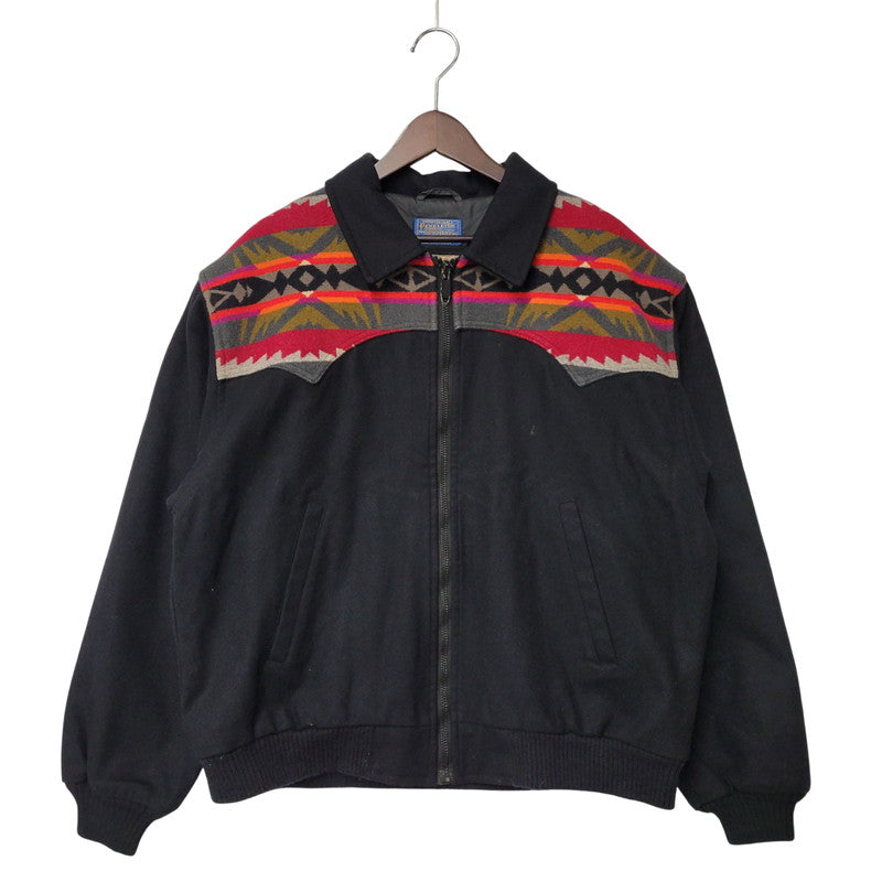 【中古品】【メンズ】 HIGH GRADE WESTERN WEAR ハイグレード ウェスタン ウェア USA製 70’S ROCKET TALONZIP NATIVE PATTERN WOOL JACKET タロンジップ ネイティブ パターンウール ジャケット アウター 146-260209-cs-17-izu サイズ：XL カラー：ブラック 万代Net店