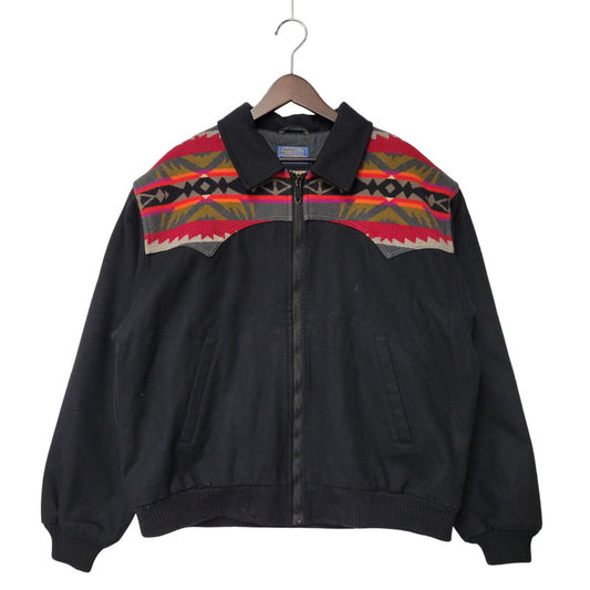 【中古品】【メンズ】 HIGH GRADE WESTERN WEAR ハイグレード ウェスタン ウェア USA製 70’S ROCKET TALONZIP NATIVE PATTERN WOOL JACKET タロンジップ ネイティブ パターンウール ジャケット アウター 146-260209-cs-17-izu サイズ：XL カラー：ブラック 万代Net店