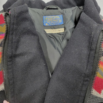 【中古品】【メンズ】 HIGH GRADE WESTERN WEAR ハイグレード ウェスタン ウェア USA製 70’S ROCKET TALONZIP NATIVE PATTERN WOOL JACKET タロンジップ ネイティブ パターンウール ジャケット アウター 146-260209-cs-17-izu サイズ：XL カラー：ブラック 万代Net店