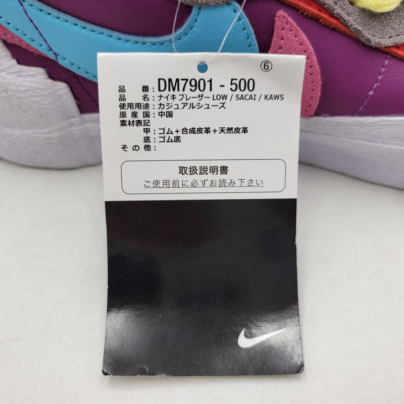 【中古品】【メンズ】 × KAWS カウズ × SACAI サカイ BLAZER LOW DM7901-500 ブレーザー ロー スニーカー シューズ 靴 160-260319-as-01-izu サイズ：26.5cm カラー：URPLE DUSK/LAGOON PULSE-WHITE 万代Net店