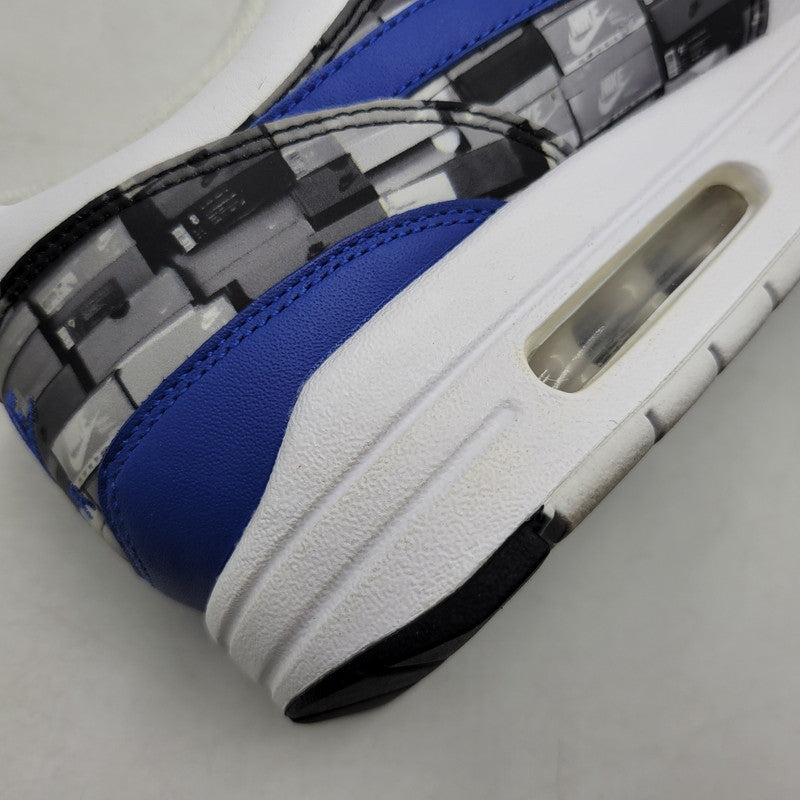 【中古品】【メンズ/レディース】 × ATMOS アトモス AIR MAX 1 PRNT AQ0927-100 エアマックス1 プリント スニーカー シューズ 靴 160-260319-as-04-izu サイズ：26cm カラー：WHITE/GAME ROYAL 万代Net店