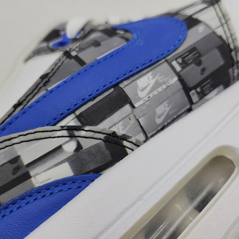 【中古品】【メンズ/レディース】 × ATMOS アトモス AIR MAX 1 PRNT AQ0927-100 エアマックス1 プリント スニーカー シューズ 靴 160-260319-as-04-izu サイズ：26cm カラー：WHITE/GAME ROYAL 万代Net店