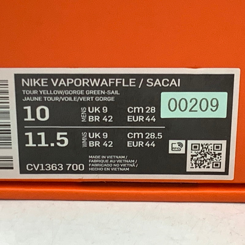【中古品】【メンズ】 ×SACAI サカイ CV1363-700 VAPOR WAFFLE ヴェイパーワッフル スニーカー シューズ 靴 160-260210-ya-01-izu サイズ：28cm カラー：TOUR YELLOW/GORGE GREEN-SAIL 万代Net店