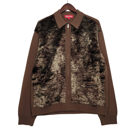 【中古品】【メンズ】 FAUX FUR ZIP UP CARDIGAN フェイク ファー ジップ アップ カーディガン 149-260330-as-02-izu サイズ：M カラー：ブラウン 万代Net店
