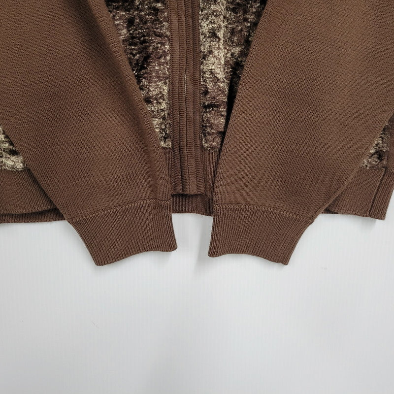 【中古品】【メンズ】 FAUX FUR ZIP UP CARDIGAN フェイク ファー ジップ アップ カーディガン 149-260330-as-02-izu サイズ：M カラー：ブラウン 万代Net店