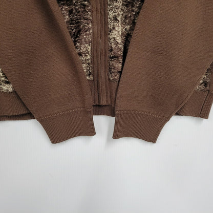 【中古品】【メンズ】 FAUX FUR ZIP UP CARDIGAN フェイク ファー ジップ アップ カーディガン 149-260330-as-02-izu サイズ：M カラー：ブラウン 万代Net店