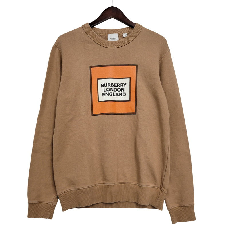 【中古品】【メンズ】 BURBERRY LONDON バーバリーロンドン LOGO-PRINT LOOPBACK COTTON-JERSEY SWEATSHIRT 4559628 ロゴプリント スウェット 141-260330-as-07-izu サイズ：XS カラー：ブラウン 万代Net店