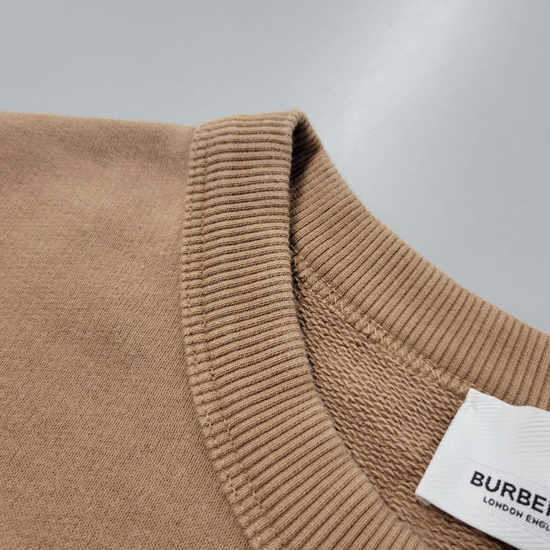 【中古品】【メンズ】 BURBERRY LONDON バーバリーロンドン LOGO-PRINT LOOPBACK COTTON-JERSEY SWEATSHIRT 4559628 ロゴプリント スウェット 141-260330-as-07-izu サイズ：XS カラー：ブラウン 万代Net店