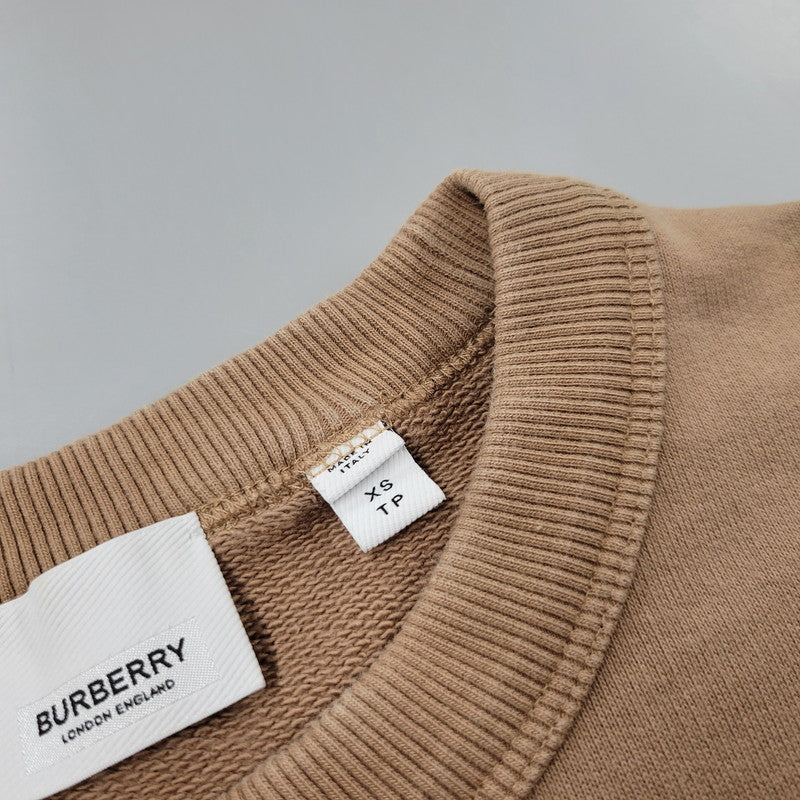 【中古品】【メンズ】 BURBERRY LONDON バーバリーロンドン LOGO-PRINT LOOPBACK COTTON-JERSEY SWEATSHIRT 4559628 ロゴプリント スウェット 141-260330-as-07-izu サイズ：XS カラー：ブラウン 万代Net店