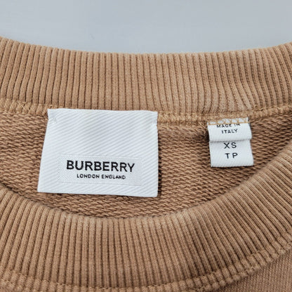 【中古品】【メンズ】 BURBERRY LONDON バーバリーロンドン LOGO-PRINT LOOPBACK COTTON-JERSEY SWEATSHIRT 4559628 ロゴプリント スウェット 141-260330-as-07-izu サイズ：XS カラー：ブラウン 万代Net店