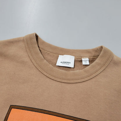 【中古品】【メンズ】 BURBERRY LONDON バーバリーロンドン LOGO-PRINT LOOPBACK COTTON-JERSEY SWEATSHIRT 4559628 ロゴプリント スウェット 141-260330-as-07-izu サイズ：XS カラー：ブラウン 万代Net店