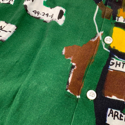 【中古品】【メンズ】 × JEANｰMICHEL BASQUIAT ジャン・ミシェル・バスキア HAWAIIAN SHIRT ショートスリーブ ハワイアン シャツ トップス 142-260320-kh-03-izu サイズ：M カラー：グリーン系 万代Net店
