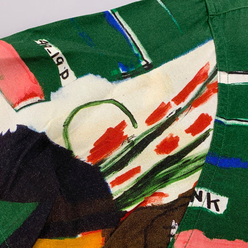 【中古品】【メンズ】 × JEANｰMICHEL BASQUIAT ジャン・ミシェル・バスキア HAWAIIAN SHIRT ショートスリーブ ハワイアン シャツ トップス 142-260320-kh-03-izu サイズ：M カラー：グリーン系 万代Net店