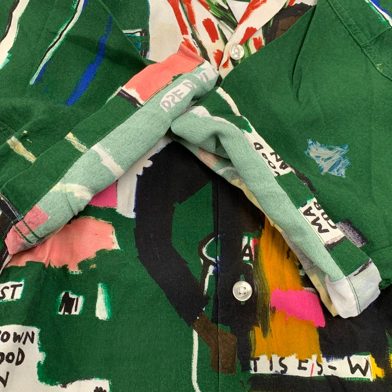 【中古品】【メンズ】 × JEANｰMICHEL BASQUIAT ジャン・ミシェル・バスキア HAWAIIAN SHIRT ショートスリーブ ハワイアン シャツ トップス 142-260320-kh-03-izu サイズ：M カラー：グリーン系 万代Net店