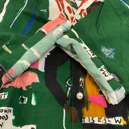 【中古品】【メンズ】 × JEANｰMICHEL BASQUIAT ジャン・ミシェル・バスキア HAWAIIAN SHIRT ショートスリーブ ハワイアン シャツ トップス 142-260320-kh-03-izu サイズ：M カラー：グリーン系 万代Net店