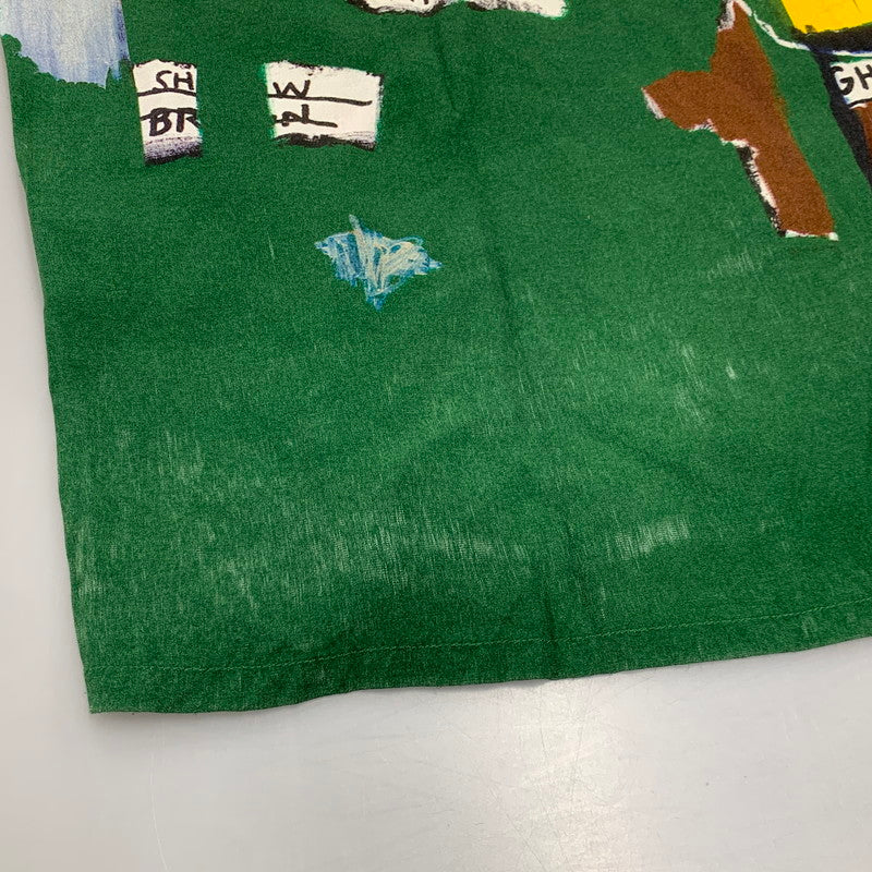 【中古品】【メンズ】 × JEANｰMICHEL BASQUIAT ジャン・ミシェル・バスキア HAWAIIAN SHIRT ショートスリーブ ハワイアン シャツ トップス 142-260320-kh-03-izu サイズ：M カラー：グリーン系 万代Net店