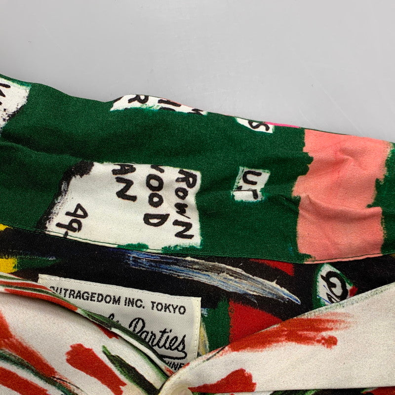 【中古品】【メンズ】 × JEANｰMICHEL BASQUIAT ジャン・ミシェル・バスキア HAWAIIAN SHIRT ショートスリーブ ハワイアン シャツ トップス 142-260320-kh-03-izu サイズ：M カラー：グリーン系 万代Net店