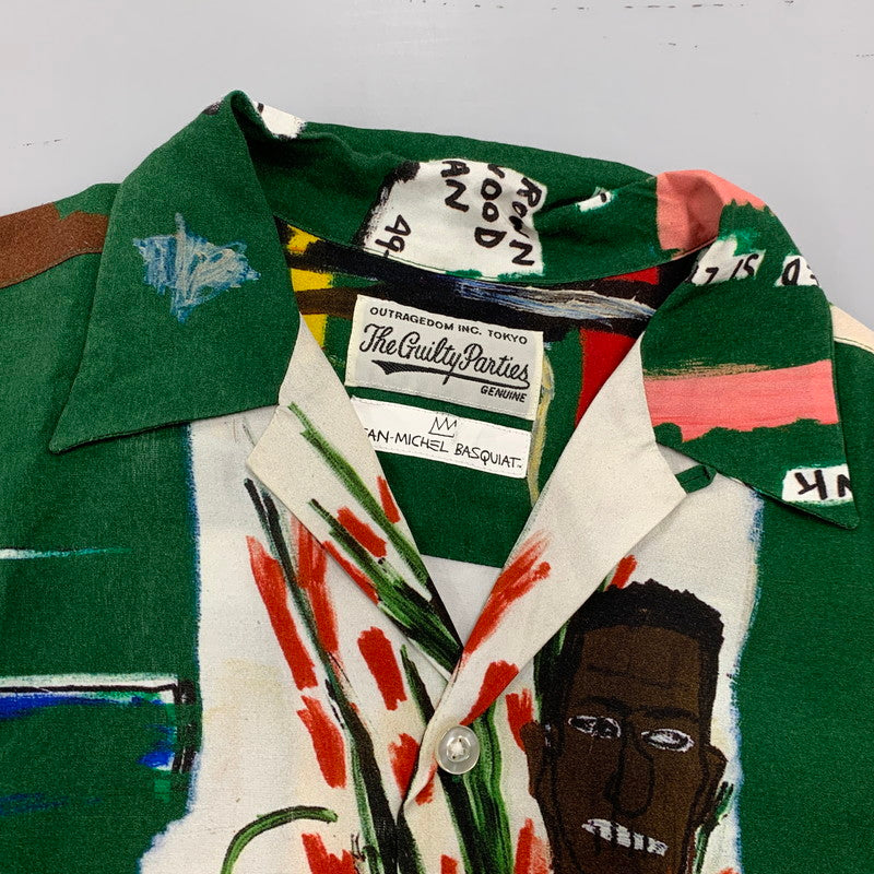 【中古品】【メンズ】 × JEANｰMICHEL BASQUIAT ジャン・ミシェル・バスキア HAWAIIAN SHIRT ショートスリーブ ハワイアン シャツ トップス 142-260320-kh-03-izu サイズ：M カラー：グリーン系 万代Net店