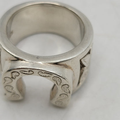 【中古品】【メンズ/レディース】 USED 925 HORSESHOE RING ホースシューリング 指輪 アクセサリー 193-260205-as-16-izu カラー：シルバー 万代Net店